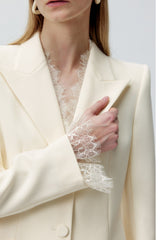 Wrinkle Resistant Twill Lace Waist Cinched Two Piece Set