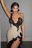 Floral Lace V-Neck Slip Birthday Dress