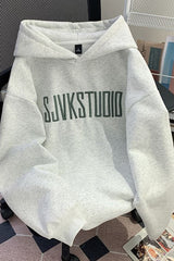 Oversized Casual Print Hoodie