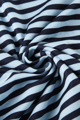 Color Block Striped V Neck Loose Knit Long Sleeve Blouse