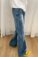 Vintage High Waist Micro Flare Straight Slim Plus Size Jeans