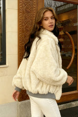 Reversible Oversize Fleece Hooded Jacket