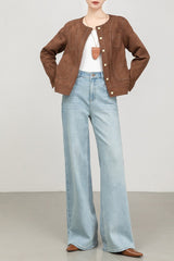 High Waist Stretch Floral Flare Jeans