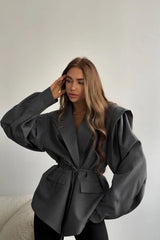 Long Sleeve Lace-up Office Blazer