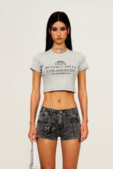 Cropped Fitted Crewneck T-Shirt