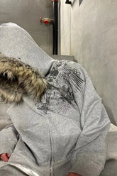 Gothic Skeleton Zip Up Hoodie