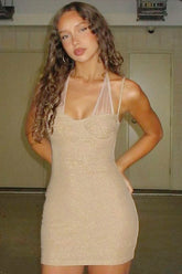 Spaghetti Strap Halter Bodycon Birthday Dress