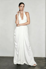 Sheer Backless V Neck Vacation Dress
