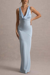 Elegant Satin Mermaid Backless Bodycon Dress