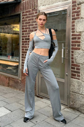 Phased Out Cut Out Cropped Top