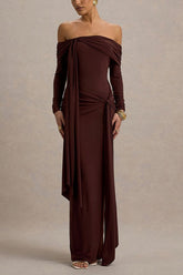 Elegant Solid Strapless Off Shoulder Bodycon Slim Formal Dress