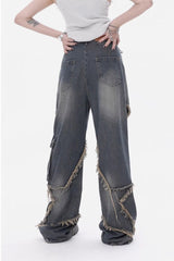 High Waist Wide Leg Workwear Jeans