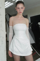 Stretch Shiny Off-Shoulder Birthday Dress