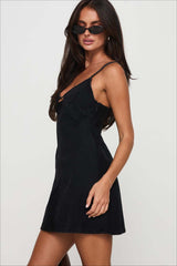 Sexy Low Cut Spaghetti Strap Denim Dress