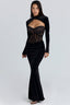 Sheer Lace Mesh Panel Bodycon Mermaid Lace Dress