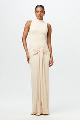 Chic Solid Crew Neck Sleeveless Tie Bodycon Dress