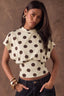 Polka Dot Waist Cinched Slim Crop Top