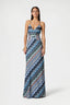 Zigzag Print Backless Spaghetti Strap Party Dress