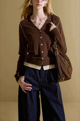 Vintage Maillard Thin Wool Cardigan