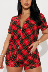 Collared Tee Shorts Sleepwear Pajama Set