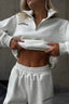 Embroidered Fleece Hoodie Pants Activewear Set