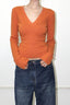 Tailored V-Neck Wool Blend Knit Top