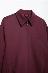 Burgundy Casual Zip Jacket