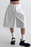 White High Waist Minimalist Wide Leg Denim Shorts