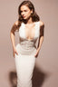 Plunging Sheer Cut Out Reception Dress