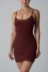 Stretchy Sleeveless Lace Slip Bodycon Dress