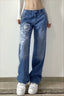 Graphic Print Relaxed Wide Leg Jeans