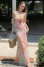 Vibrant Floral Slim Fit Mermaid Slip Dress