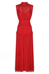Remarkable Moment High Trendy Neck Maxi Dress