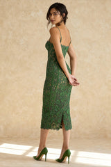 Joelle Forest Lace Midi Dress
