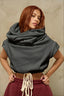 Solid Contrast Drawstring Sleeveless Hoodie