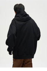 Embroidered Turtleneck Fleece Hoodie