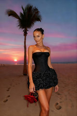 Strapless Floral Mini Dress