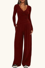 Effortless Wide Leg Pants Casual Comfort Two Piece Set