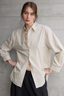 Premium Cotton White Oversized Collared Long Sleeve Blouse