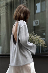 Loose Fit Backless Sweater