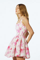 Off Shoulder Floral Ruched Mini Dress