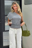 Contrast Stripe One-Shoulder Fitted Crop Top
