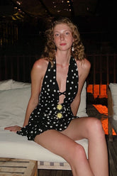 Sexy Polka Dot V-Neck Mini Dress