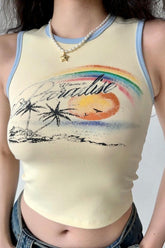 Vintage Bodycon Crop Tank Top