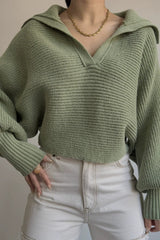 Long Sleeve Collar Knit Sweater