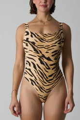 Printed Leopard Tiger Dot Slim Elegant Bodysuit