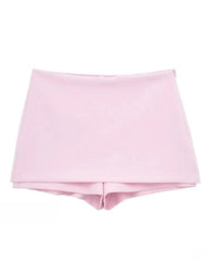 Pink Halter Sleeveless Charming Top And Skort Set