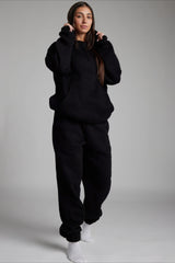 Solid Color Hoodie Pants Sleep Set Activewear Set