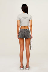 Cropped Fitted Crewneck T-Shirt