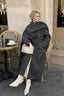 Long Line Scarf Neck Wool Style Overcoat